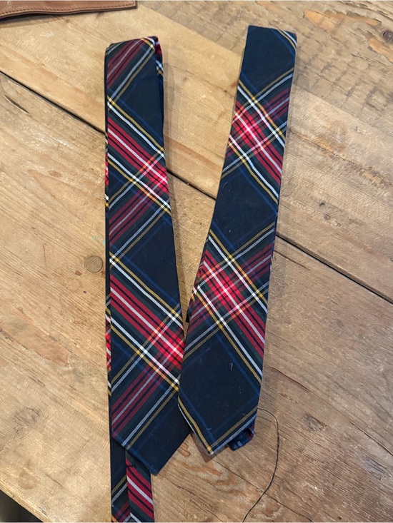 Crewcuts Other - Crewcuts Navy Plaid Tie with Red and Yellow Accent